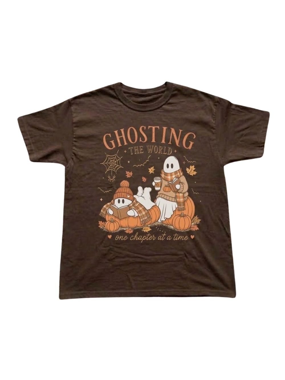 Gildan Brown "Ghosting the World" Halloween Costume Tee